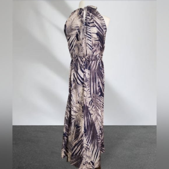 NKH black and white tropical palm leaf print sleeveless dress NWT - Picture 2 of 5